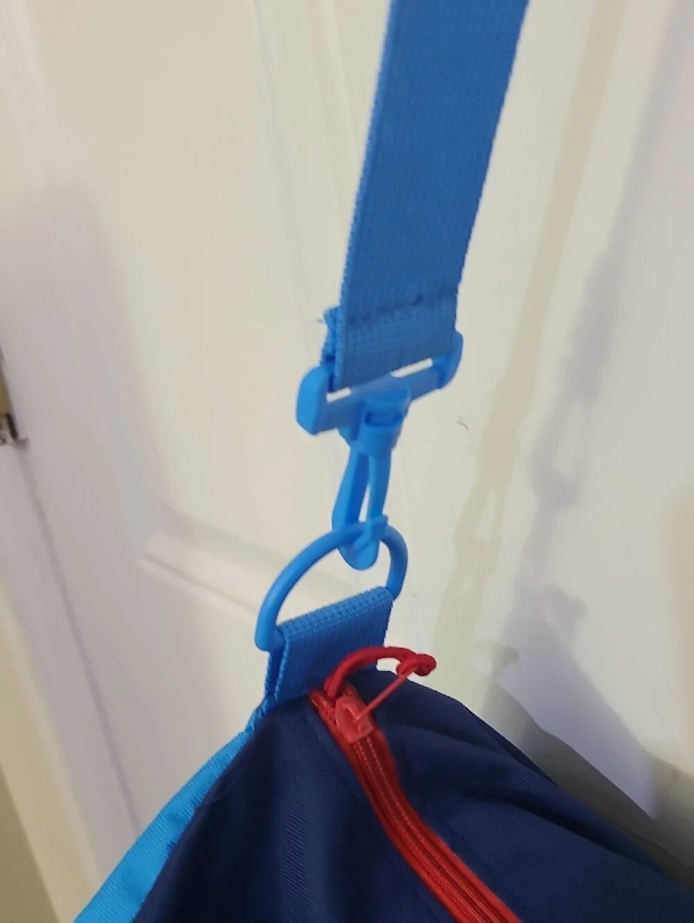 Men's Navy Duffel Bag with Bright Blue Straps